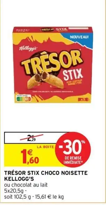 Intermarché Trésor Stix Choco Noisette Kellogg's offre