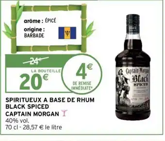 Intermarché Spiritueux A Base de Rhum Black Spiced Captain Morgan offre