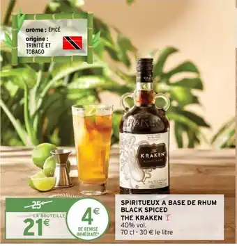 Spiritueux A Base de Rhum Black Spiced The Kraken