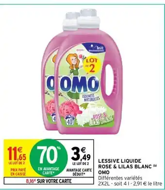 Intermarché Lessive Liquide Rose & Lilas Blanc Omo offre