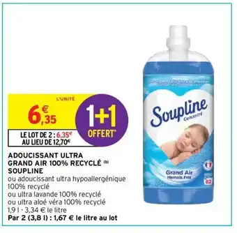 Intermarché Adoucissant Ultra Grand Air 100% Recyclé Soupline offre