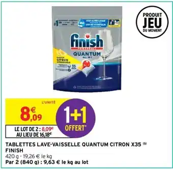 Intermarché Tablettes Lave-Vaisselle Quantum Citron X35 Finish offre