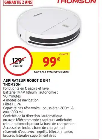 Intermarché Thomson Aspirateur 2 En 1 offre
