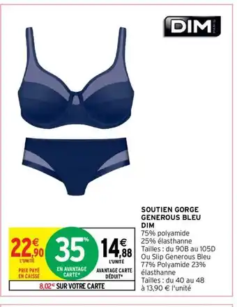 Intermarché Soutien Gorge Generous Bleu Dim offre