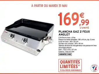 Plancha Gaz 2 Feux Anglet