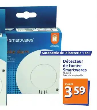 Action Détecteur de Fumée Smartwares offre