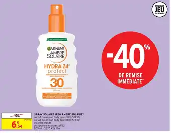 Intermarché Hyper Spray Solaire IP30 Ambre Solaire offre