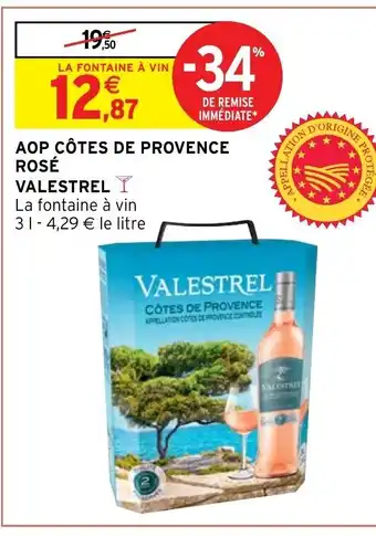 Intermarché Hyper AOP Côtes de Provence Rosé Valestrel offre