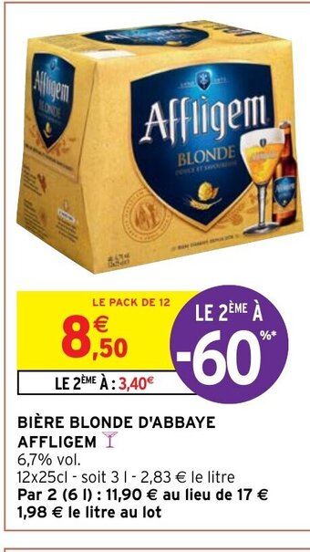 Intermarché Hyper Bière Blonde d'Abbaye Affligem offre
