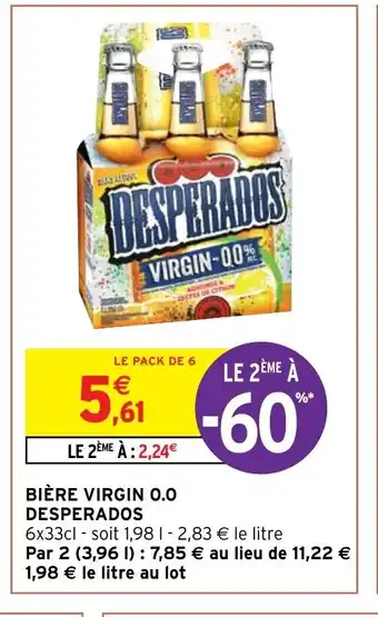 Intermarché Hyper Bière Virgin 0.0 Desperados offre