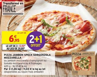 Intermarché Hyper Pizza Jambon Speck Gorgonzola Mozzarella offre
