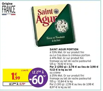 Intermarché Hyper Saint Agur Portion offre