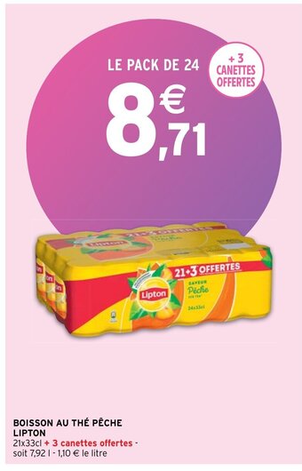Intermarché Hyper Boisson Au Thé Péche Lipton offre