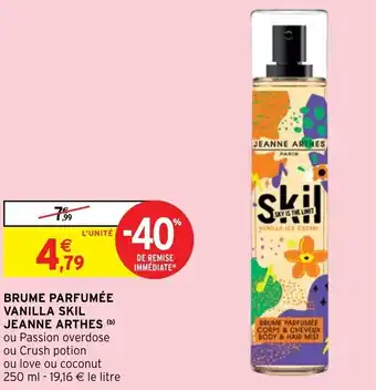 Intermarché Hyper Brume parfumée vanilla skil jeanne arthes offre