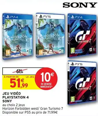 Intermarché Hyper SONY jeu vidéo playstation 4 sony offre