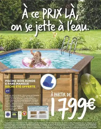 Bricomarché Piscine Bois Ronde 6 Pans Mangue offre