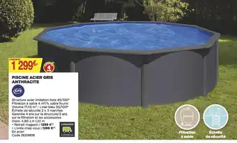 Bricomarché Piscine Acier Gris Anthracite offre
