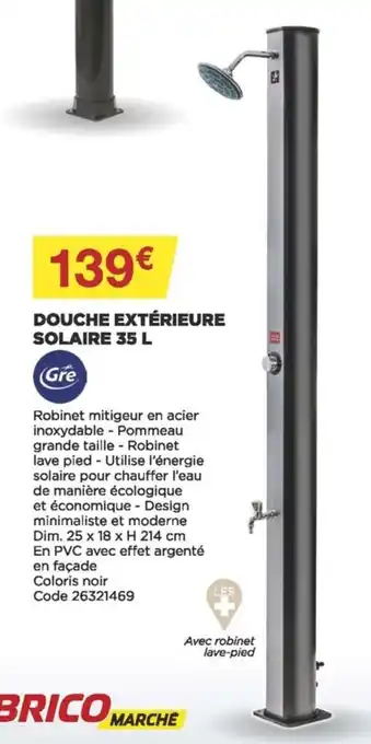 Bricomarché Douche Extérieure Solaire 35L offre