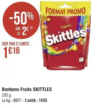 Géant Casino Skittles bonbons fruits offre