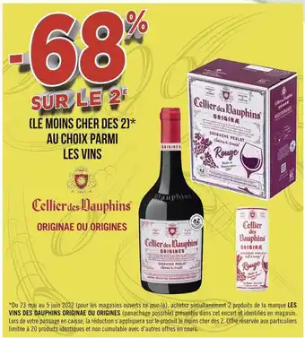 Cellier des dauphins bon plan au choix parmi les vins de la marque cellier des dauphins