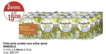 Géant Casino Bonduelle petits pois carottes sans arôme ajouté offre