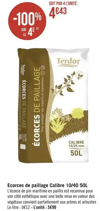 Géant Casino Terdor ecorces de paillage calibre 10/40 50l offre