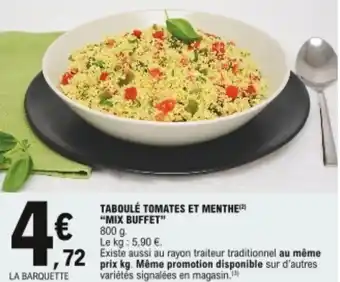 E.Leclerc Taboulé tomates et menthe "mix buffet" offre