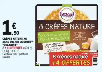 E.Leclerc Crêpes nature X8 sans sucres ajoutés "dessaint" offre