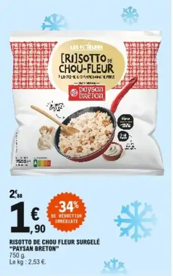 E.Leclerc Risotto de chou fleur surgelé "paysan breton" offre