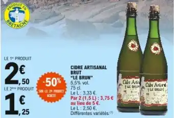 E.Leclerc Cidre artisanal brut "le brun" offre