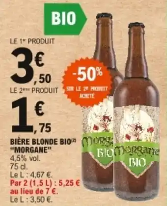 E.Leclerc Bière blonde bio "morgane" offre