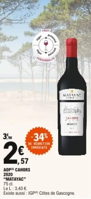 E.Leclerc AOP cahors 2020 "matayac" offre