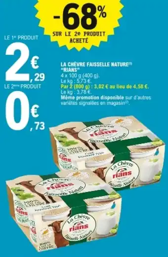 E.Leclerc La chevre faisselle nature "rians" offre