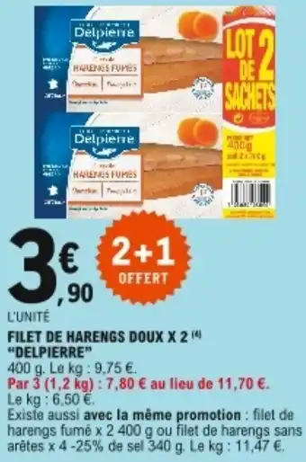 E.Leclerc Filet de harengs doux X2 "delpierre" offre