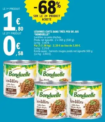 E.Leclerc Légumes cuit dans très peu de jus "bonduelle" offre