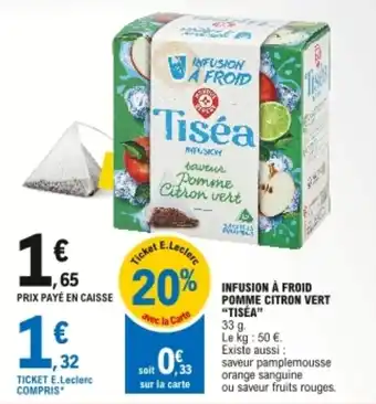 E.Leclerc Infusion à froid pomme citron vert "tiséa" offre