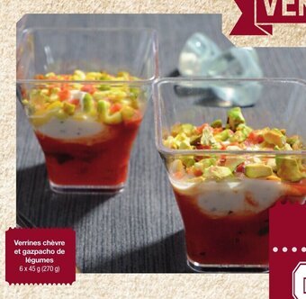Verrines chèvre et gaspacho de légumes