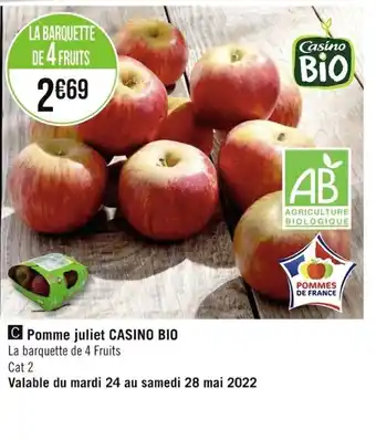 Casino Supermarchés Pomme Juliet Casino Bio offre