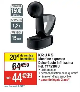 Krups Machine Expresso Dolce Gusto Infinissima