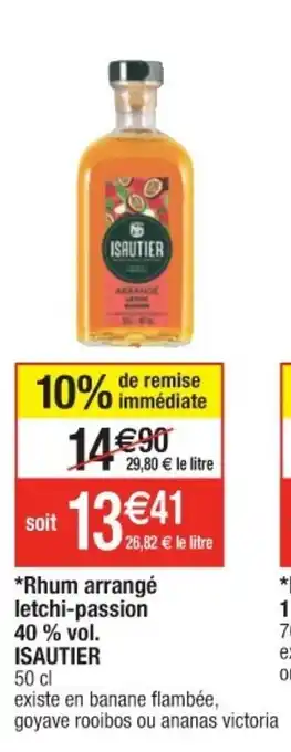 Cora x Carrefour Rhum arrangé letchi-passion 40 % vol. Isautier offre
