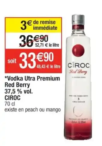 Cora x Carrefour Vodka Utra Premium Red Berry 37,5% vol. Ciroc offre