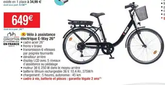 Cora x Carrefour Vélo à assistance électrique E-Way 26" offre
