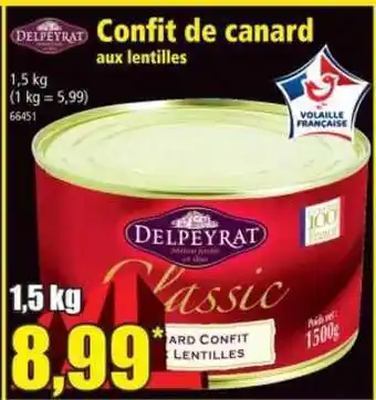 Confit De Canard Aux Lentilles Delpeyrat