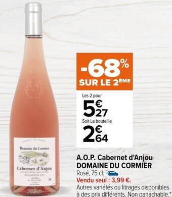 Carrefour Domaine du cormier a.o.p. cabernet d'anjou offre