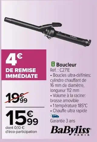 Carrefour Babyliss boucleur offre