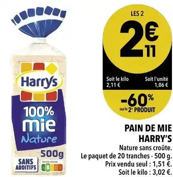 Supeco Harry’s pain de mie offre