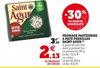 U Express Saint agur fromage pasteurise a pate persillee offre