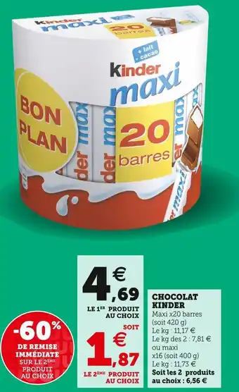 U Express Kinder chocolat offre