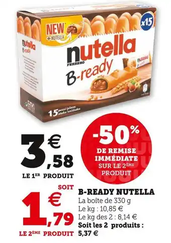 Super U Nutella b-ready nutella offre