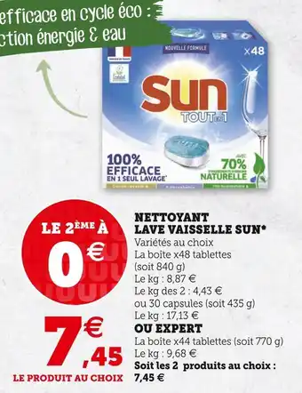 Super U Sun nettoyant lave vaisselle* offre
